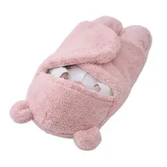 GENERICO - Saco de Dormir Para Bebés Con Diseño de Osito Forro Polar Suave y Transpirable Rosa