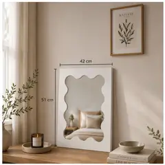 TIZZY DISEÑO - Espejo Decorativo de Pared Forma Orgánica Blanco