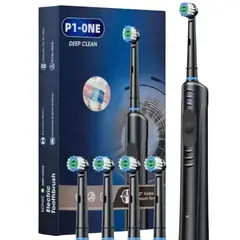 GENERICO - Cepillo De Dientes Eléctrico Recargable USB Con 4 Cabezales Limpieza Profunda y Encías Sanas