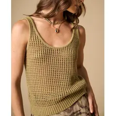 ESPRIT - Camiseta tejida para Dama off shoulder con brillo