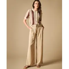 ESPRIT - Pantalón para Dama Silueta Relajada con cinturón