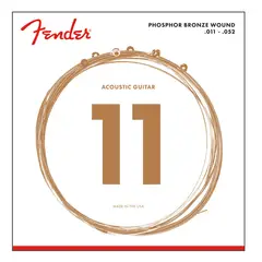 FENDER - Set De Cuerdas Para Guitarra Acustica En Bronce Y Fosforo Calibre 1152