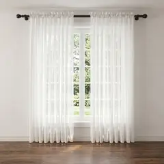 GENERICO - Cortina En Velo Muselina 400cm Ancho X 210cm Alto Blanco Dividido