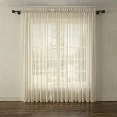 GENERICO - Cortina En Velo Muselina 400cm Ancho X 210cm Alto Beige Entero