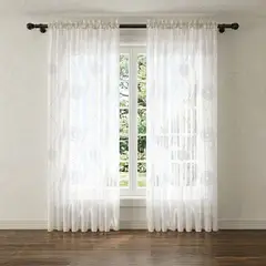 GENERICO - Cortina En Velo Muselina 400cm Ancho X 210cm Alto Marfil Ensueño Dividido