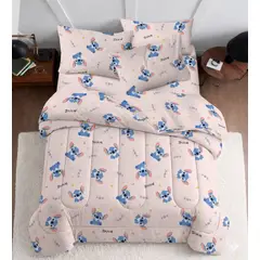 GENERICO - Plumón Acolchado Doble 140x190 Infantil Tacto Algodón Caida Larga + Dos Fundas