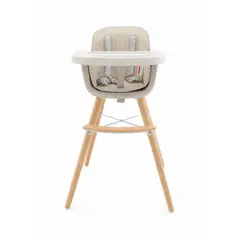 NOVY BABYS - Silla Comedor Para Bebé Trona Patas En Madera Tamaño Ajustable Color Beige