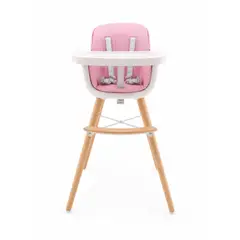 NOVY BABYS - Silla Comedor Para Bebé Trona Patas En Madera Tamaño Ajustable Color Rosa