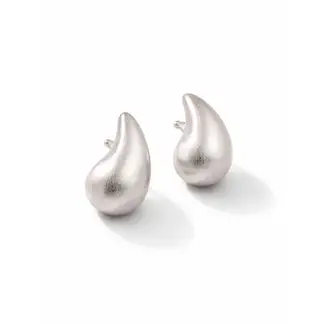 SCARLETT - Aretes Ibiza Mate Plateado Tipo Gota Elegantes Modernos