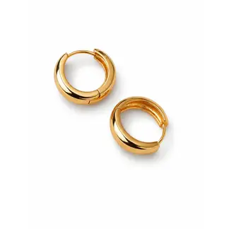 SCARLETT - Aretes Hoops Soufflé Dorado Argollas Elegantes Minimalistas
