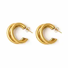 SCARLETT - Candongas Maxi Nori Dorado Triple Elegantes Modernas