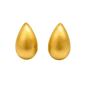 SCARLETT - Aretes Topos Gotita Mate Dorado Tipo Gota Elegantes Modernos