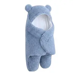 GENERICO - Manta Envolvente Para Bebé Tipo Saco de Dormir Con Cierre Velcro y Diseño Térmico Azul