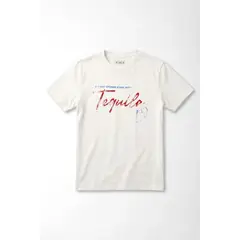 TENNIS - Camiseta gráfica regular fit con print Tequila en algodón blanco para mujer
