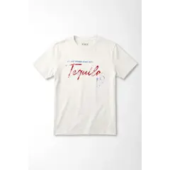 TENNIS - Camiseta gráfica regular fit con print Tequila en algodón blanco para mujer