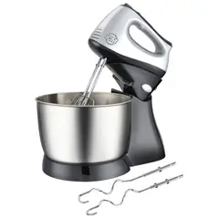 ICM - Batidora De Pedestal 2 En 1 250W 5 Velocidades + Turbo con Tazón Acero Inoxidable