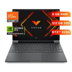 HP - Portátil Victus Gaming 15-fb3019la AMD Ryzen 7 RTX 3050 8GB RAM 512GB SSD 15.6" HD FreeDOS