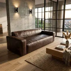 22 GRADOS DECORACION - Sofá Touche 180cm x 90cm Cuero natural