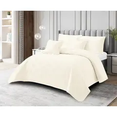 REALTEX - Colcha Real Tex Bordada Unicolor ZigZag Beige – 8001