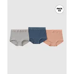 LEONISA - Paquete x3 panties clásicos - toques de encaje 118X3
