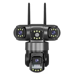 GENERICO - Cámara Exterior Nuvitecno 3 Lentes PTZ Motorizada Wi-Fi 15MP 10x Zoom Negro