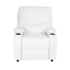 MUEBLES FIOTTI - Silla reclinable con portavasos Negra Ecocuero Waheeb
