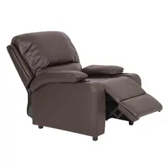 MUEBLES FIOTTI - Silla reclinable con portavasos Negra Ecocuero Waheeb