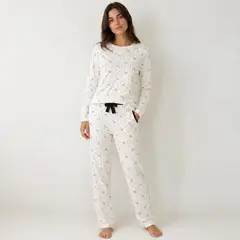EMPIJAMADAS - Pijama Mujer Pantalon Largo con Bolsillos y Camisa Manga Larga