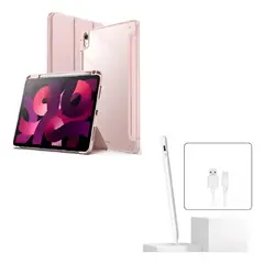 GENERICO - FORRO ESTUCHE SMART CASE CRISTAL PARA TABLET XIAOMI REDMI PAD 2 + LAPIZ PARA TABLET ROSA