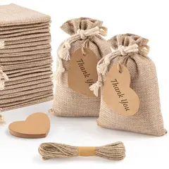 INNOVA - Bolsas En Yute 12 Unidades Para Joyas Recordatorios Navidad