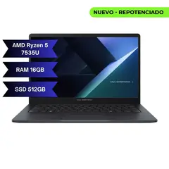 ASUS - PORTATIL EXPERTBOOK BM1403 - AMD RYZEN 5 7535U - 16GB DDR5 - 512GB SSD - 14" FHD - WIN 11 PRO
