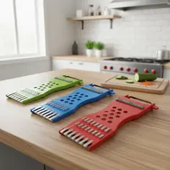 GENERICO - Rebanador Verduras Manual 3 En 1 Cortador Triturador Pack 6