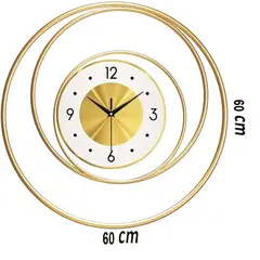 GENERICO - RELOJ PARED 60 CM DORADO LUJO SALA COMEDOR HABITACION DECORATIVO