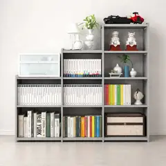 GENERICO - Estante Biblioteca Modular 9 Cubos Gris Armable Organizador Libros