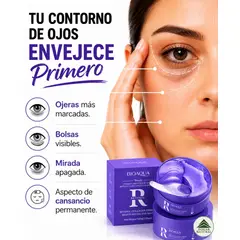 BIOAQUA - Mascarilla Ojos Ácido Hialurónico Cafeína Té Verde Parches Hidrogel Anti ojeras Antibolsas