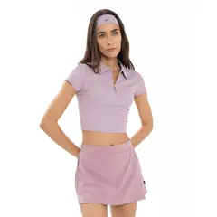 RACKETBALL - Crop Top Tipo Polo, Color Mora Para Mujer
