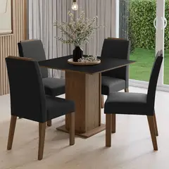 MADESA - Juego de Comedor Aspen con 4 Sillas MarrónNegroOxford