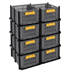 ENERGY PLUS - Kit x8 Estantería Industrial Canastillas Apilable 60x40x41