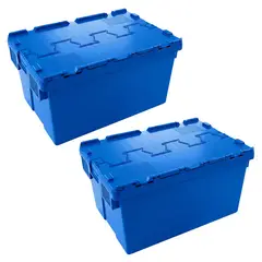ENERGY PLUS - Set x2 Caja Plástica de Seguridad con Tapa Abisagrada 60x40x32