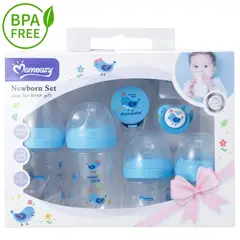 GENERICO - Kit Teteros Anticolicos Para Bebe Niño Niña Momeasy 9 Pz Azul