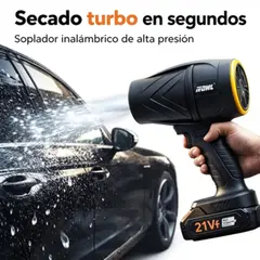 GENERICO - Secador Aire Inalámbrico 21V Turbo Alta Potencia 2 Baterías