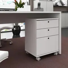 MADESA - Cajón Organizador de Oficina con Ruedas - Blanco