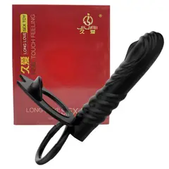GENERICO - Dildo Anal Con Anillo Retardante Doble Penetración Silicona