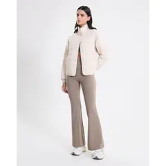 ATMOS - Chaqueta Acolchada Corta Cuello Alto Para Mujer Beige