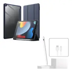 GENERICO - ESTUCHE SMART CASE CRISTAL PARA TABLET SAMSUNG S10/S9/S8/S7 + LAPIZ PARA TABLET AZUL