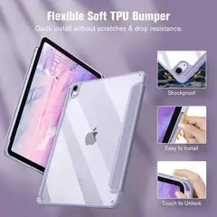 GENERICO - ESTUCHE SMART CASE CRISTAL PARA TABLET SAMSUNG S10/S9/S8/S7 + LAPIZ PARA TABLET LILA