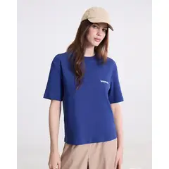ATMOS - Camiseta Amplia Básica con Screen para Mujer Deportiva Color Azul Marca