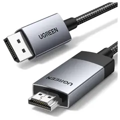 UGREEN - Cable DisplayPort DP a HDMI 4K60Hz Unidireccional 2m HDR Compatible con Monitores TV Proyectores