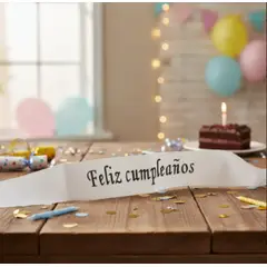 INFANTILES CAJUROMIX - Banda Corporal Feliz Cumpleaños - Blanco