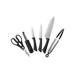 KALLEY - Juego de utensilios cuhillos + pinzas + tijeras + pelapapas K-SCTP